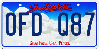 SD license plate 0FDQ87