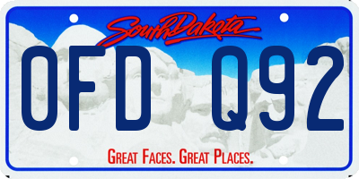 SD license plate 0FDQ92