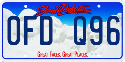 SD license plate 0FDQ96