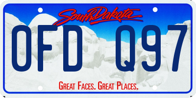 SD license plate 0FDQ97