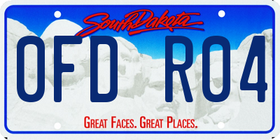 SD license plate 0FDR04
