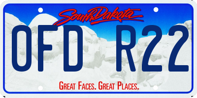 SD license plate 0FDR22