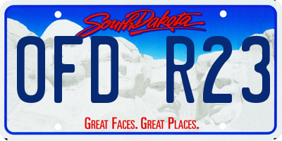 SD license plate 0FDR23
