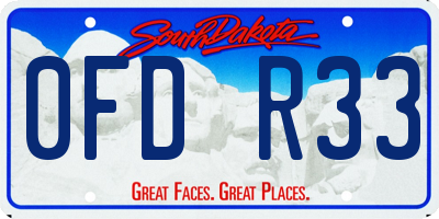 SD license plate 0FDR33