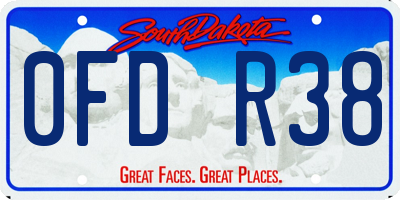 SD license plate 0FDR38
