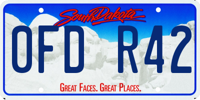 SD license plate 0FDR42