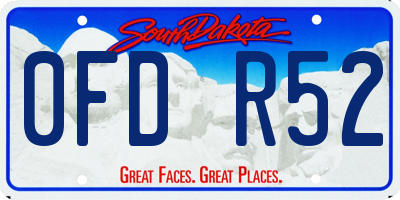 SD license plate 0FDR52