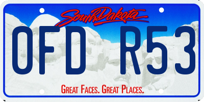 SD license plate 0FDR53