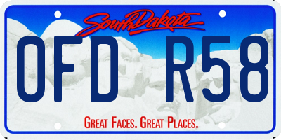 SD license plate 0FDR58