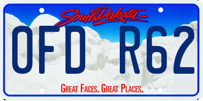 SD license plate 0FDR62
