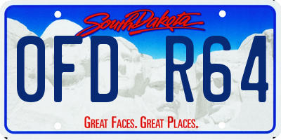 SD license plate 0FDR64
