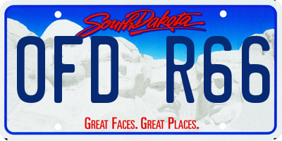 SD license plate 0FDR66