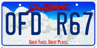 SD license plate 0FDR67