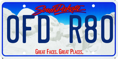 SD license plate 0FDR80