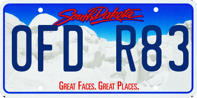 SD license plate 0FDR83