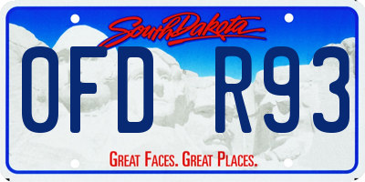 SD license plate 0FDR93