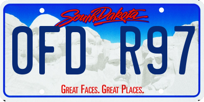 SD license plate 0FDR97