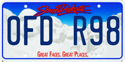 SD license plate 0FDR98
