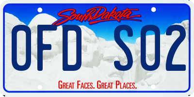 SD license plate 0FDS02