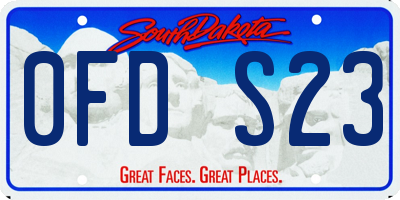 SD license plate 0FDS23