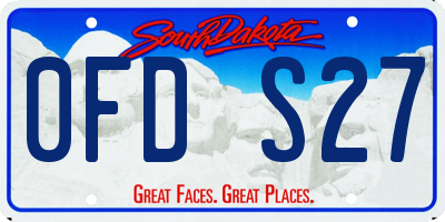 SD license plate 0FDS27