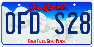 SD license plate 0FDS28