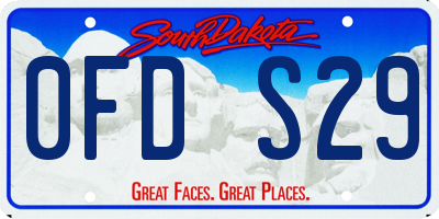 SD license plate 0FDS29