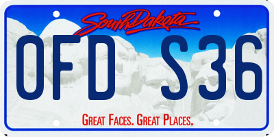 SD license plate 0FDS36