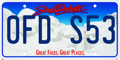 SD license plate 0FDS53