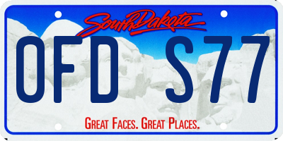 SD license plate 0FDS77