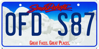 SD license plate 0FDS87