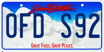 SD license plate 0FDS92