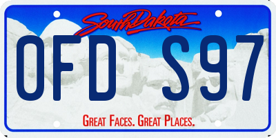 SD license plate 0FDS97