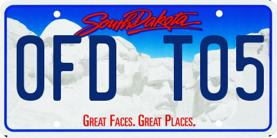 SD license plate 0FDT05