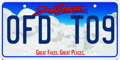 SD license plate 0FDT09