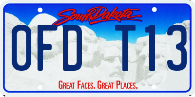 SD license plate 0FDT13