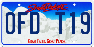 SD license plate 0FDT19