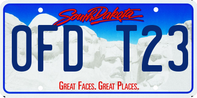 SD license plate 0FDT23