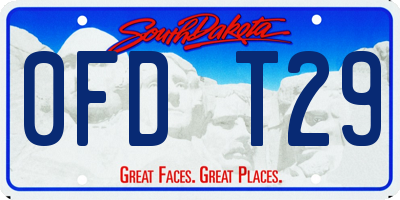 SD license plate 0FDT29