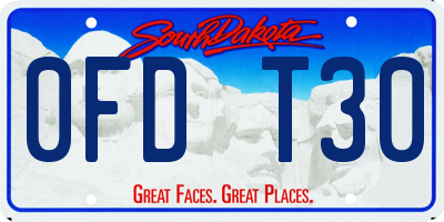 SD license plate 0FDT30