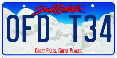 SD license plate 0FDT34