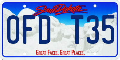 SD license plate 0FDT35
