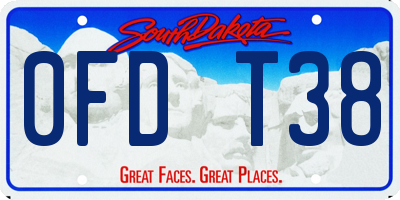 SD license plate 0FDT38