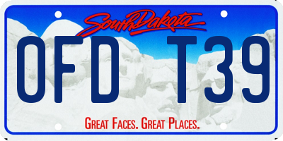 SD license plate 0FDT39