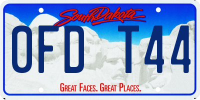 SD license plate 0FDT44