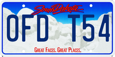 SD license plate 0FDT54