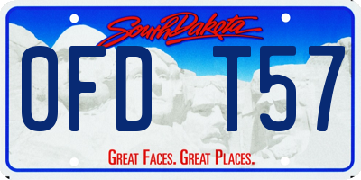 SD license plate 0FDT57