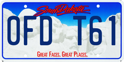 SD license plate 0FDT61