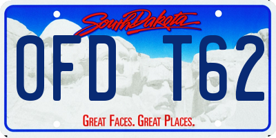 SD license plate 0FDT62