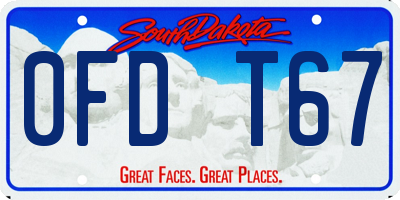 SD license plate 0FDT67